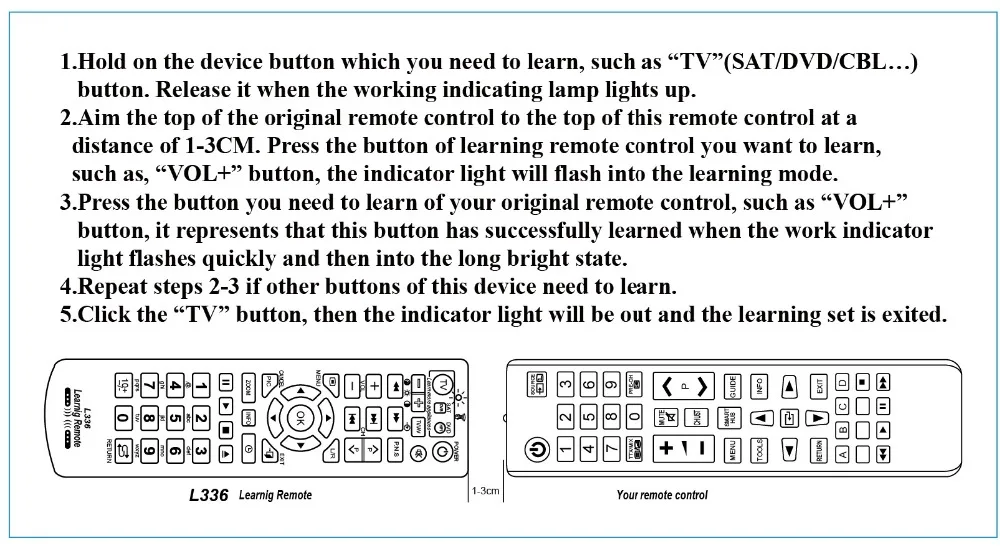 L336 копия умный пульт дистанционного управления с функцией обучения для ТВ CBL DVD SAT обучения