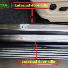 Нержавеющая сталь 8 шт.(4 внутренних+ 4 внешних) дверные пороги Накладка, защитная пластина, защитная наклейка с изображением лепестков для Tiguan 2009
