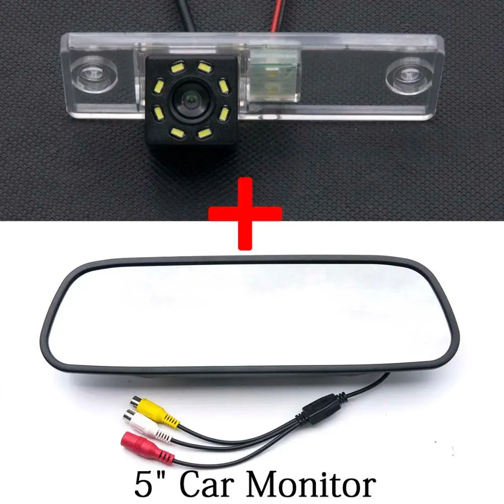 8LED автомобильная парковочная камера заднего вида монитор Беспроводной для Toyota Land Cruiser Prado LC150 Fortuner 4runner Sequoia Subaru, автомобильные аксессуары, брелок для автомобиля Subaru W - Название цвета: Camera 5 inch Mirror