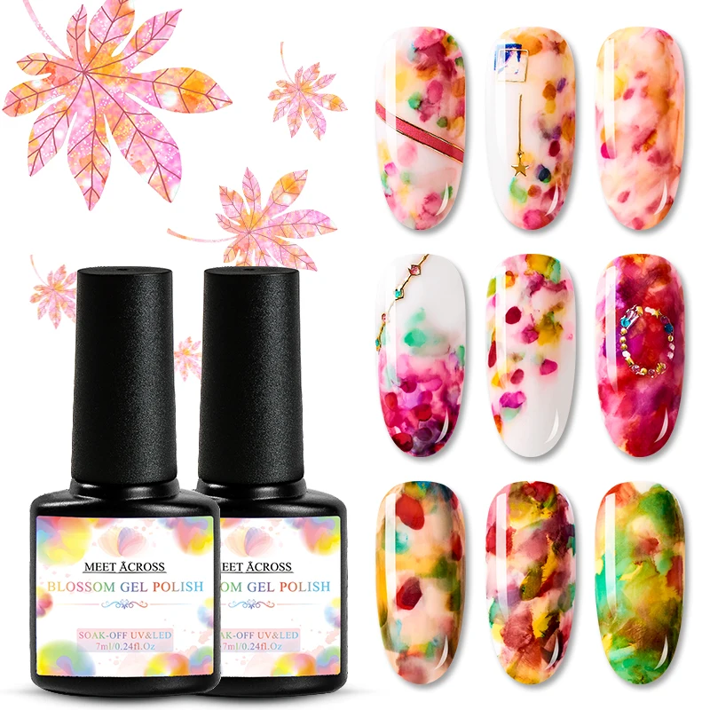 

MEET ACROSS Blossoming Gel Nail Polish Soak Off Blossom Draw Painting UV Gel Lacquer Nail Art DIY Design Draw Gel Varnish