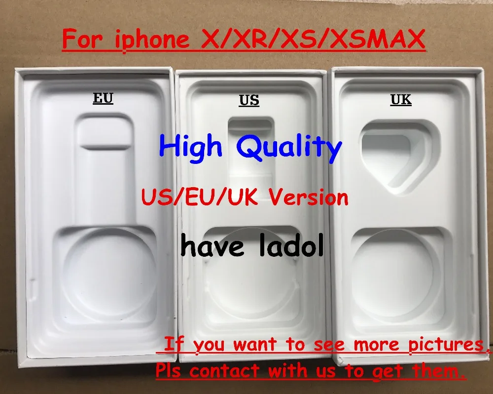 

DHL 20pcs/lot High Quality US/EU/UK Version Phone Packaging Packing Box Case For XS MAX/X/XR/XS without Accessories Package Box