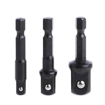 

Socket Adapter Set Hex Shank to 1/4 3/8 1/2 Inch Impact Driver Drill Bits High Quality