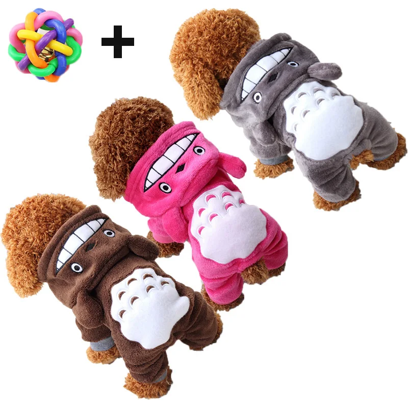 

Soft Warm Pets Dog Clothes Coats Costume Fleece Clothing For Dogs Puppy Cartoon Winter Hooded Jacket Apparel XS-XXL