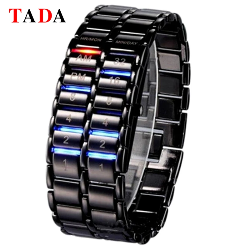 

New Luxury Lava Clock Hours TADA electronic second generation Binary Systen LED watches mens wrist watch