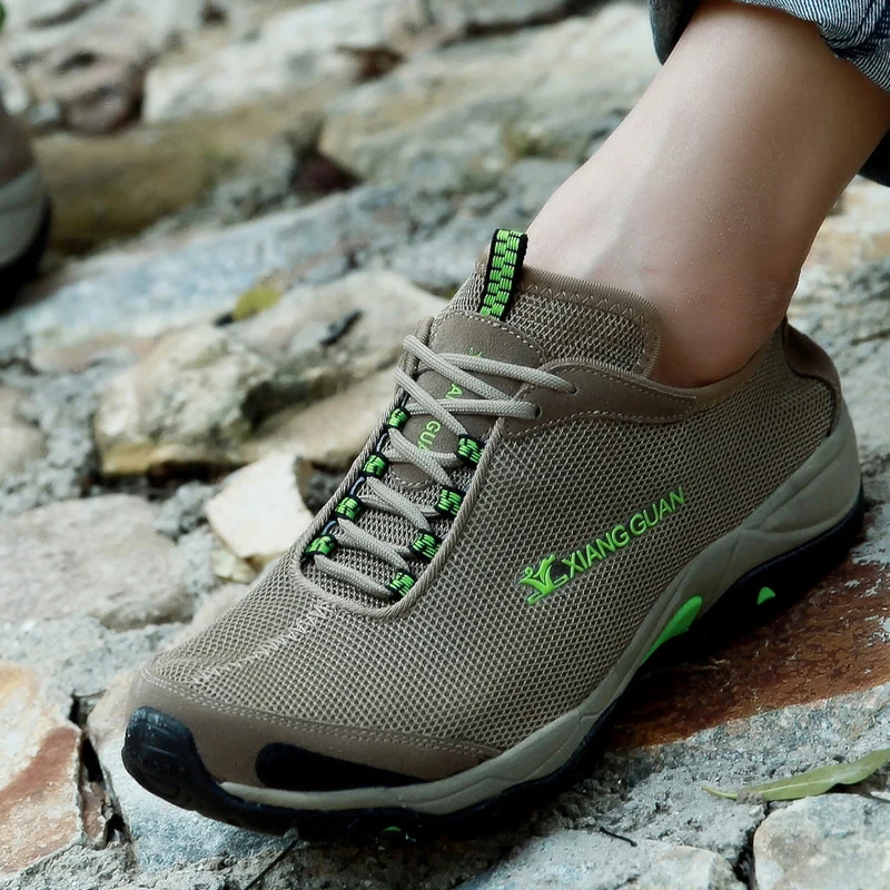 Najtaniej XIANG GUAN Man wygodne oddychające buty górskie, wspinaczka trekking na świeżym powietrzu siatkowe trampki na sprzedaż online 36 44