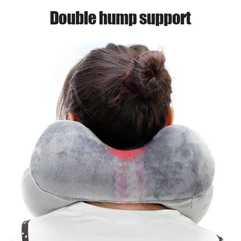 

Headrest Soft U Shaped Cushion Air Flight Inflatable Pillows Car Nursing Cushion Travel Pillow Support Neck with Storage bag H9F