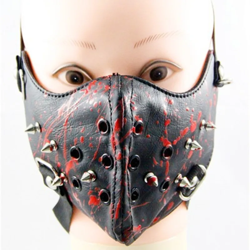 

2018 Fashion Halloween Party Rock Abstract kill Performance Mask Leather Punk Mask TUP8
