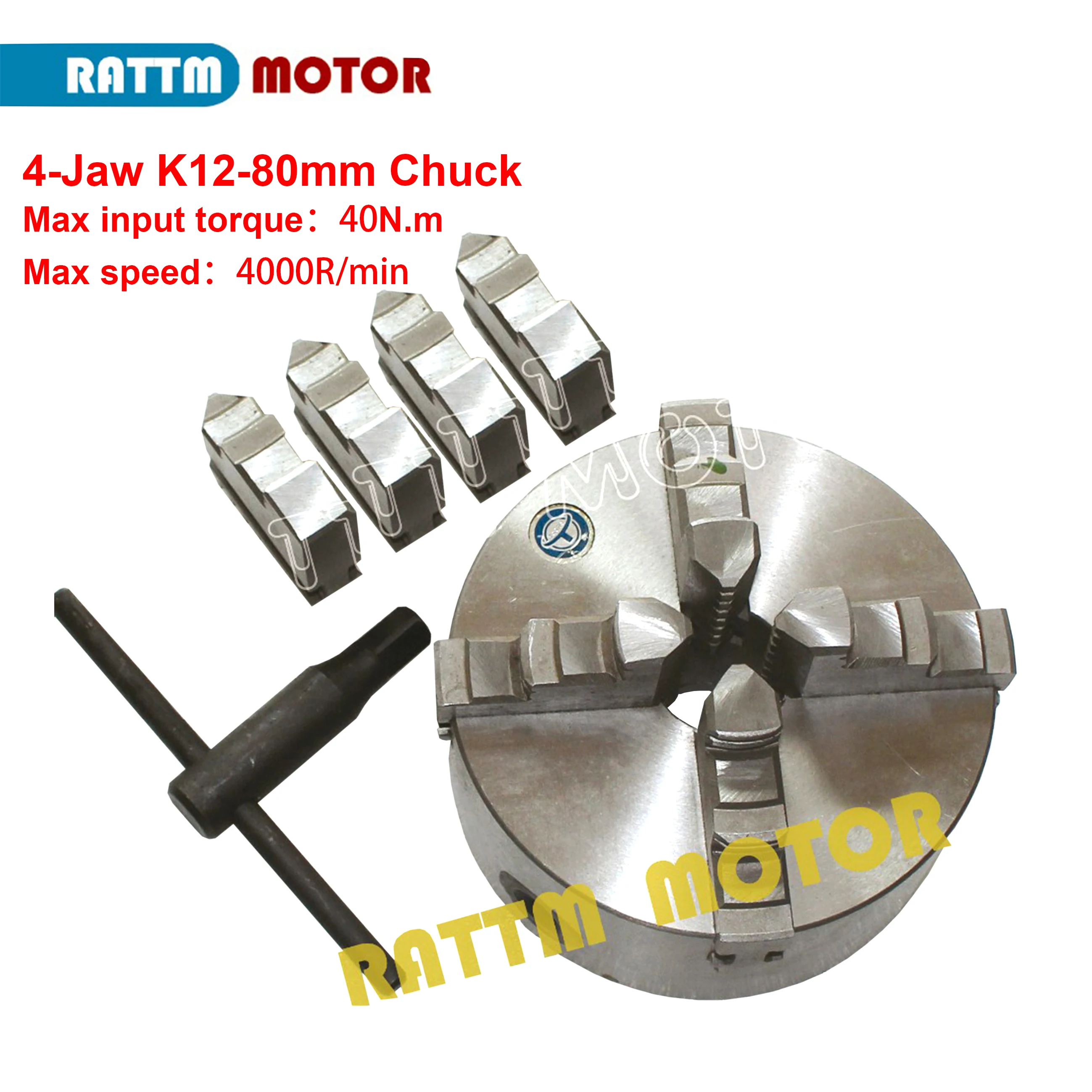 

K12-80mm CNC tool Four jaw self-centering chuck 4 jaw Machine tool Lathe chuck