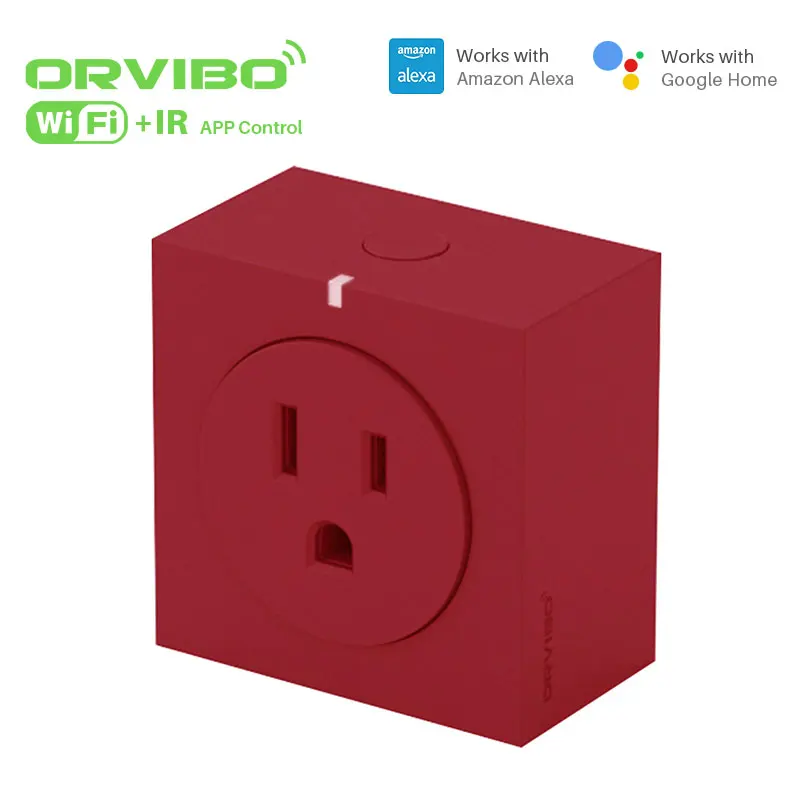 Orvibo S31 Wi-Fi розетка работает с Amazon Alexa беспроводная версия пульт дистанционного управления таймер Выключатель питания для автоматизации умного дома - Цвет: Red Socket Plug