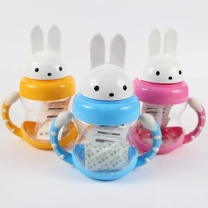240ML Baby Bottles Straw Bottle with Sling Bottle Children Drinking