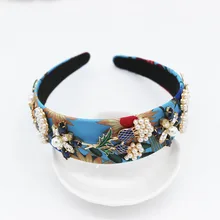 Барокко повязка звезды драгоценные камни геометрические лепестки роскошные свадебные туфли с отделкой жемчугом и прозрачными стразами листья Выходные туфли на выпускной для ночного клуба личность повязка на голову 1016