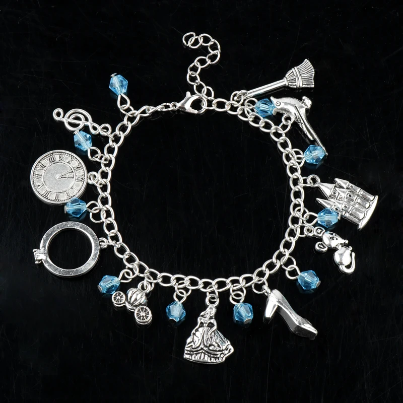 

MQCHUN Cinderella 10 Logo Charms Lobster Clasp Bracelet