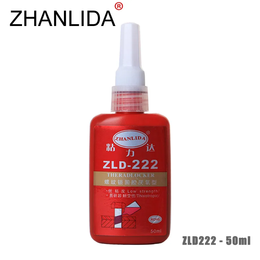 ZHANLIDA 222 50ML Anaerobic Adhesive Metal Screw Lock Screw Glue Thread Seal up Anti Rust Removable