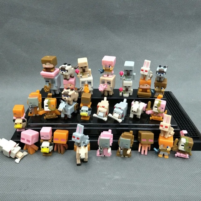 

36pcs/lot Minecraft More Characters Hanger Creeper Action Figure Toys Cute 3D Minecraft Models Games Blocks Collection Toys #E