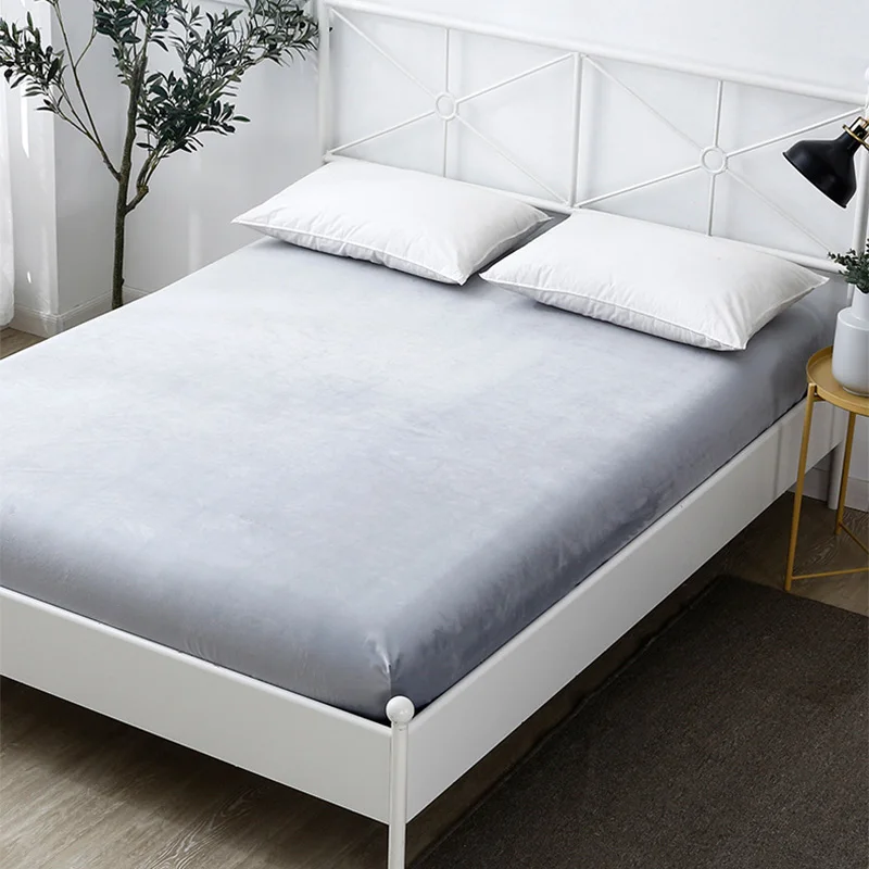 

Crystal fabric waterproof Bed cover mattress cover Mattress Protector Cover warm bed linen fitted sheet bedspread twin bed queen