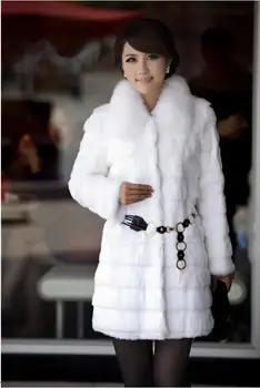 

Imitation rabbit fur coat female 2017 new imitation fox fur collar fashion temperament autumn and winter jacket
