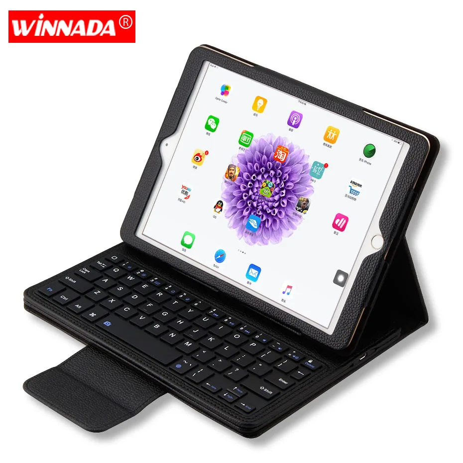 

Bluetooth Keyboard for iPad 2018 case full body Litchi grain PU Leather Tablet cover For air 1 2 2017 2018 pro 9.7 inch case