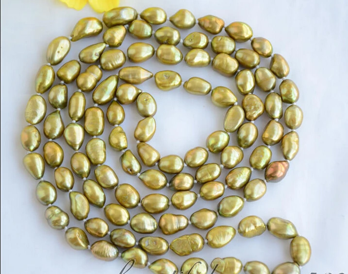 

FREE SHIPPING *Z6528 13mm bronze baroque freshwater cultured pearl necklace 50inch