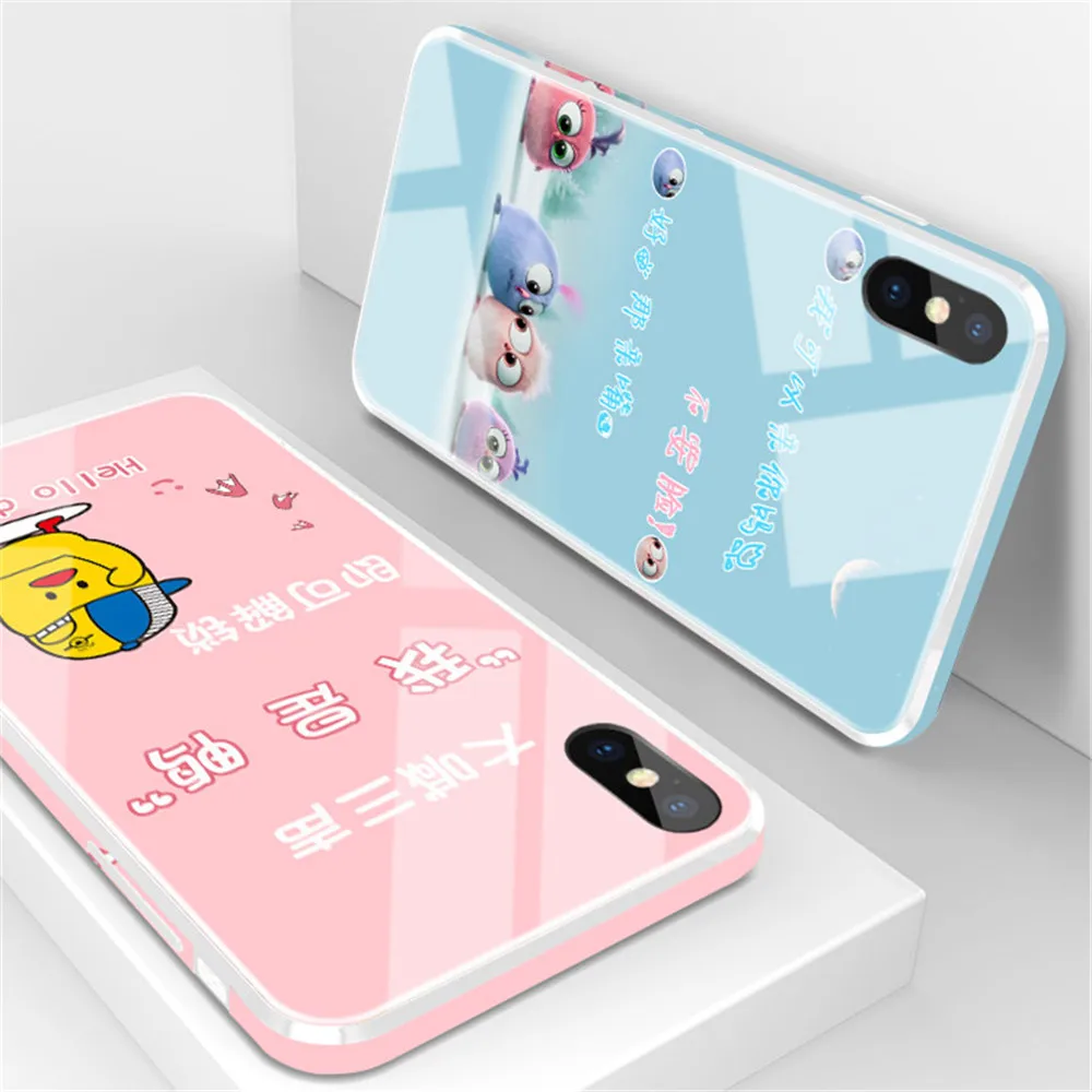 Роскошный чехол из закаленного стекла для Apple iPhone 6 6s 7 8 Plus цветной мягкий