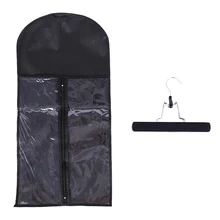 Non-woven Hair Extensions Storage Bag Suit Case Carrier Package With Metal Hanger For Virgin Hair Weft & Clip In Hair Extension