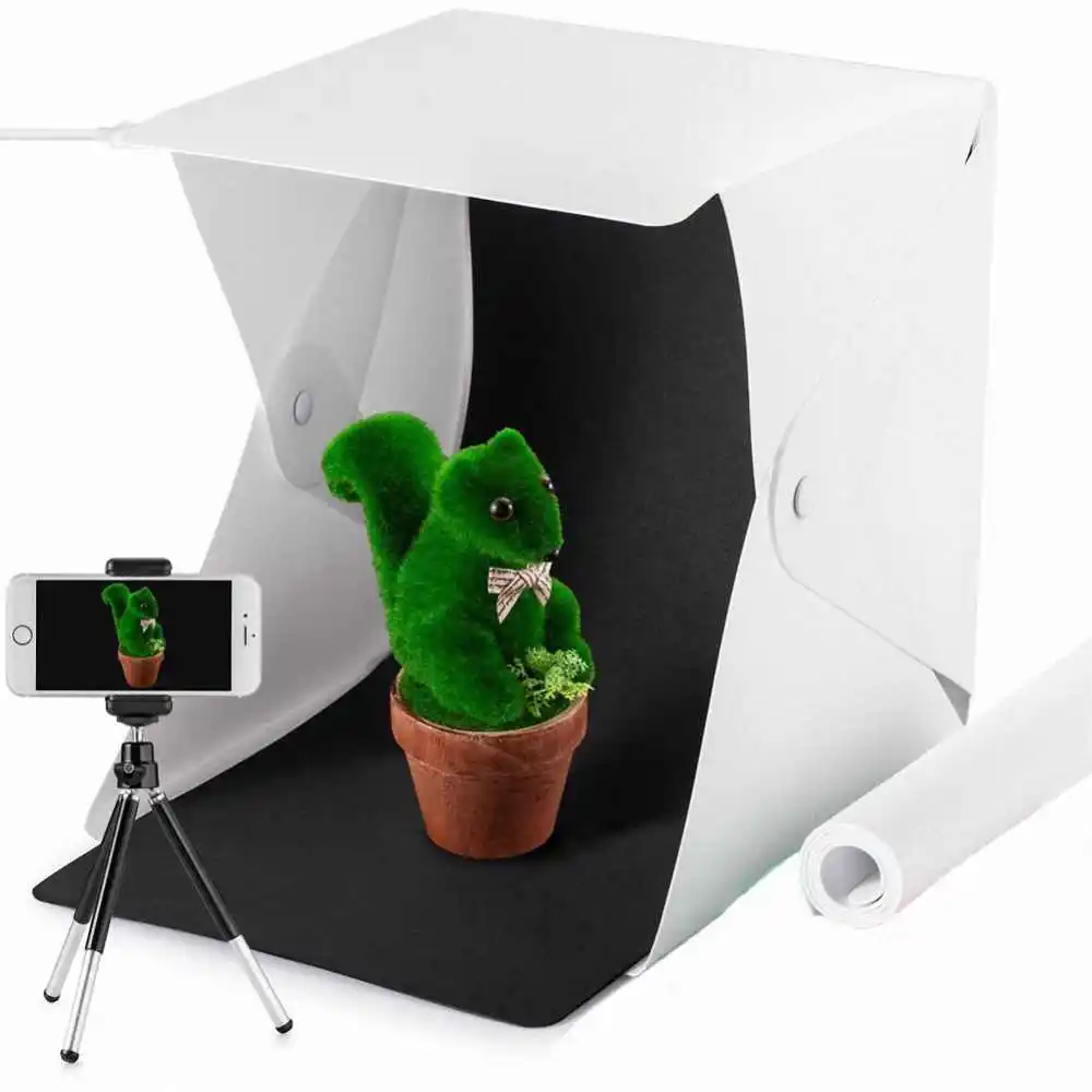 Dimmable Table Top Light Tent with 3 Color Backdrops IhDFR Light Tent 20inch Photo Studio Light Box Portable Photography Shooting Tent with Movable LED Lights