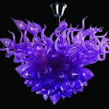 Стильное пурпурное стекло художественный светодиодный светильник-канделябр источник Современная ручная выдувная стеклянная люстра