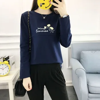 

Autumn new long-sleeved breastfeeding tops breastfeeding T-shirt Korean fashion big size postpartum feeding clothes