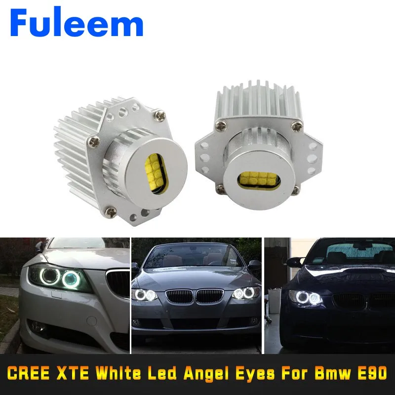 

Fuleem 2PCS 80W White 6000K LED Angel Eye Halo Ring Marker Light Bulb Canbus Error free for E90 E91