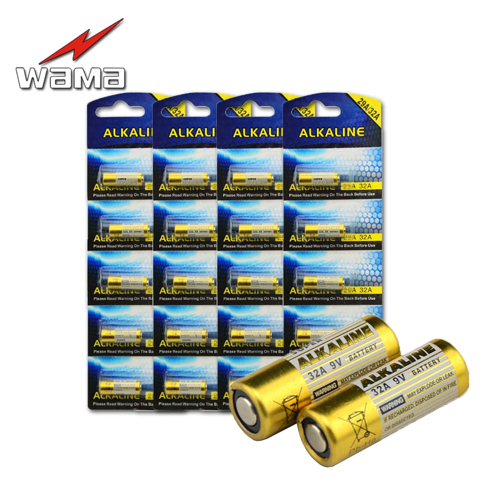 20 штук/4 шт Wama Новый 32A 9V главным образом высушите аккумуляторы L822 LR32 29A высокое