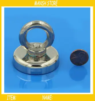

10pcs/lot 60kg 48x52mm Magnet Hook Lifting Magnet Hook Strong Neodymium Permanent deep sea salvage magnet