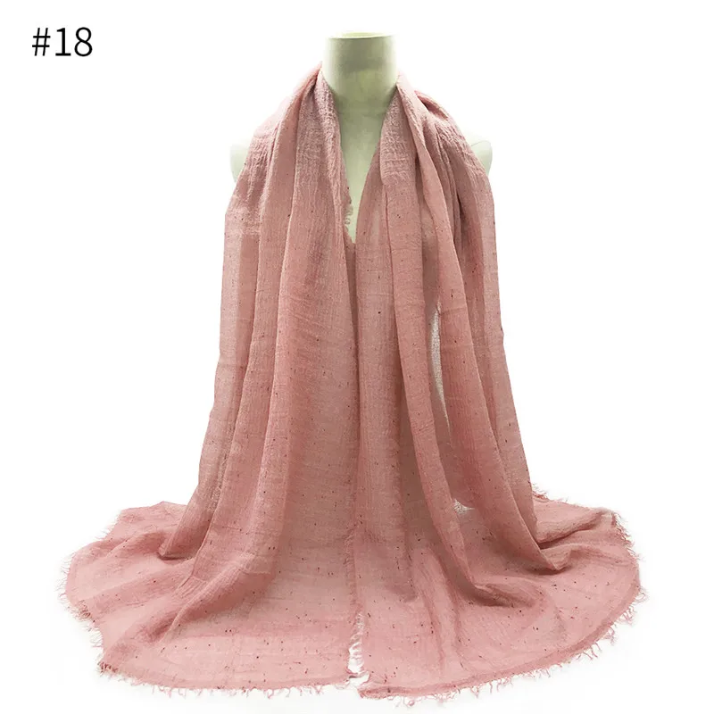 Простой пузырьковый мятой хиджаб конфеты точка хлопок шарф/шарфы шаль женские шали из пашмины бандана мусульманский головной платок - Цвет: 18