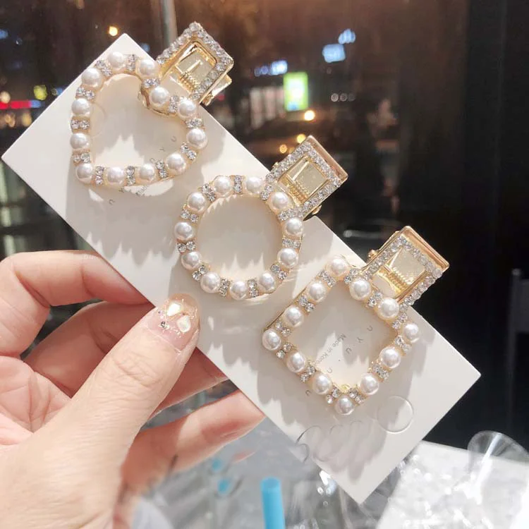 

Artilady Heart Crystal Hair Pins Simulated Pearl Wedding Jewelry Hair Clips for Women Bridal Accessories Gift Drop Shipping