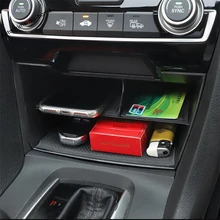 Yimaautotrim центральный многофункциональный контейнер для хранения поддонов мультисетчатый ящик крышка комплект для Honda Civic интерьер