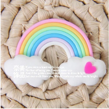 

Jewelry Materials For DIY Decoartion 15pcs Mixed 37*50mm Cute Polymer Fimo Clay Rainbow