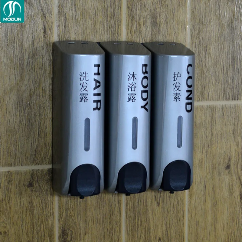 Hand Sanitizer Shower Shampoo Dispenser Mounted Triple Plastic Soap Dispenser Liquid Soap Container Bathroom Soap Dispenser Wall wall mounted elbow hand sanitizer soap dispenser used in hospital for holder
