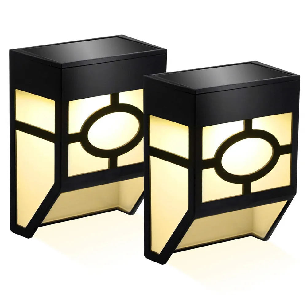 

ISHOWTIENDA Solar Powered Lights for House Outdoor Landscape Garden Fence Lamp 2 Pc contemporary