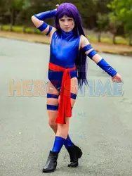 Новые Psylocke X для мужчин Дети косплэй костюм, металлическое сияние девушка костюм для изготовленный на заказ костюм для Хэллоуина