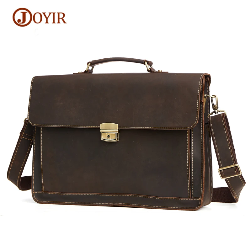 

JOYIR Briefcase Men Genuine Leather Briefcase Male Business Men's Bag Document Messenger Bag Men Laptop Bag Brief Case Handbags