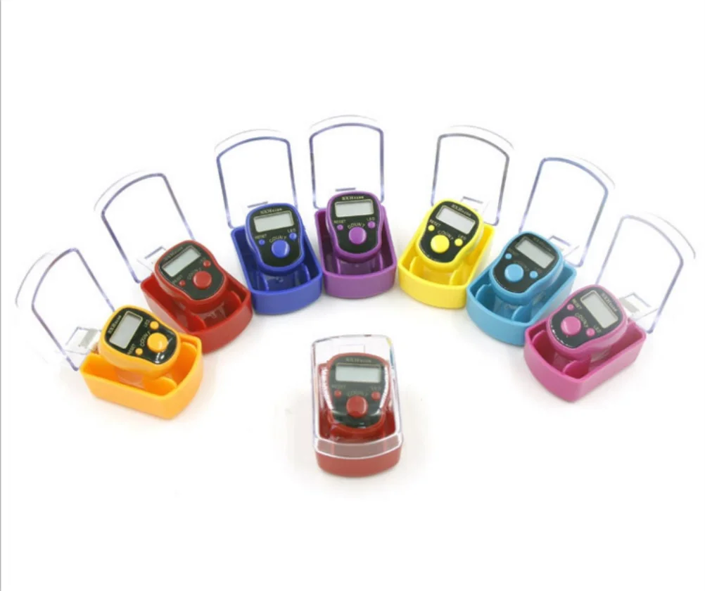 

Mini Stitch Marker And Row Finger Counter LCD Electronic Digital Tally Counter For Sewing Knitting Weave Tool Random With Box