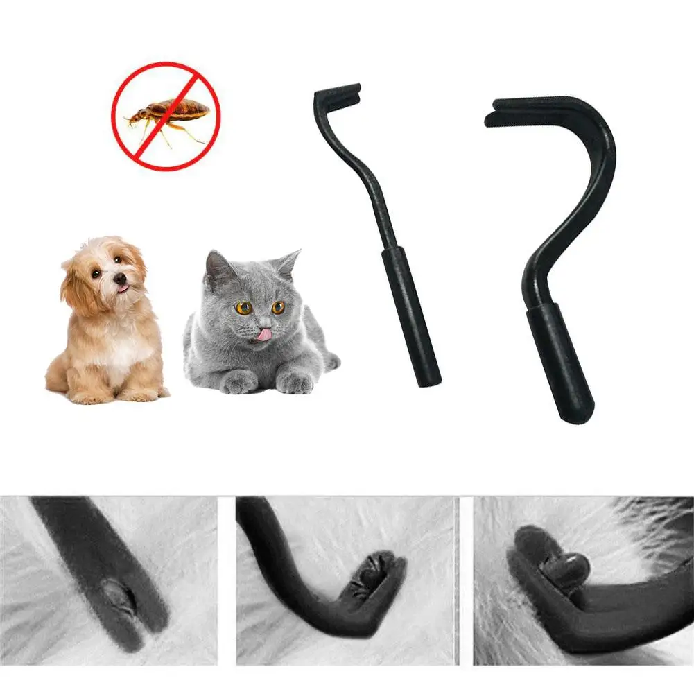 2 шт. инструмент для удаления клещей для домашних животных, кошек, собак, домашних животных, набор инструментов для удаления клещей, инструмент для чистки собак - Цвет: Black