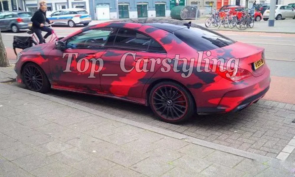 18-black red car Camouflage  Camo vinyl wrap car sticker 3M Avery Arlon Vinyl (2)