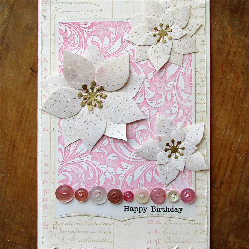 

Naifumodo Flower Metal Cutting Dies New 2019 Poinsettia Metal Dies for DIY Scrapbooking Decorative Crafts Paper Cards Making