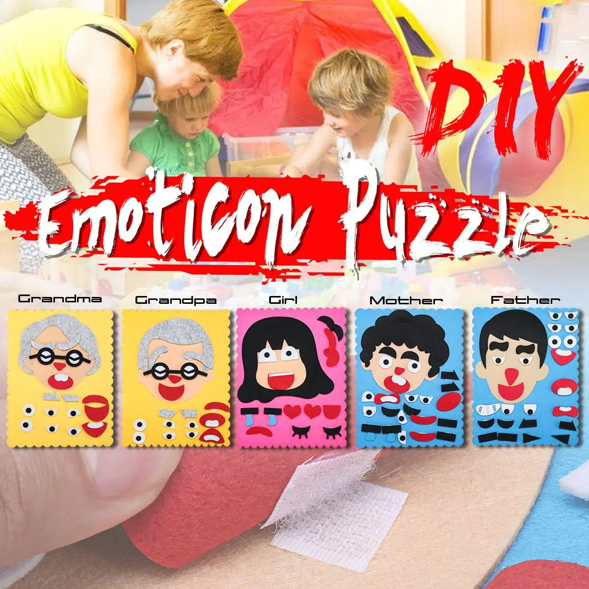 1 Набор, детская игрушка, сделай сам, головоломка для изменения эмоций, для обучения выражению лица, игрушки для детей, AN88