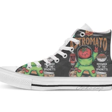 Astromato Высокие парусиновые туфли на плоской подошве; повседневная обувь на заказ; Прямая