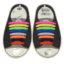 12 шт., разноцветные эластичные шнурки без галстука, силиконовые кроссовки, шнурки для обуви, для взрослых, для детей, для занятий спортом, для улицы