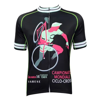 

Alien Sportswear Campionato Mondiale Febbraio 1965 Men Short Sleeve Quick Dry Cycling Apparel Black Full Zipper Cycling Clothing