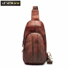 Мужская сумка из толстой кожи Crazy Horse, Повседневная модная сумка на грудь, сумка-слинг, Дизайнерская Дорожная сумка на одно плечо, сумка через плечо, мужская сумка 8006bu