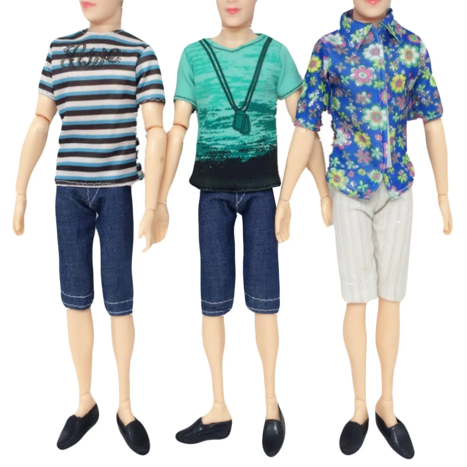 Besegad/10 комплектов, модная повседневная кукольная одежда Кен, куртка, штаны, наряды с 4 парой обуви для Барби, мужчин, мальчиков, куклы Кен, Детская Подарочная игрушка