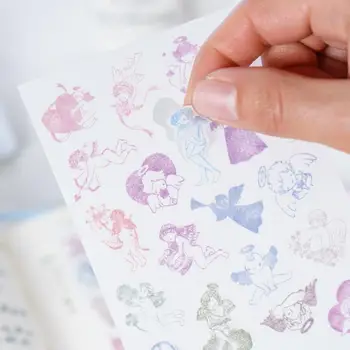 

24 pack/lot Cute Cherub Angel Cartoon Stickers Diary Sticker Scrapbook Decoration PVC Stationery Stickers