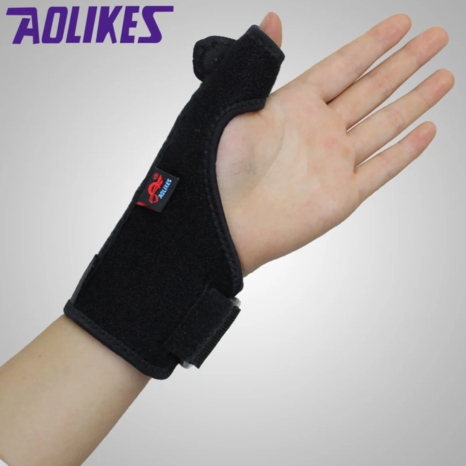 AOLIKES 1PCS Elastic Thumb Wristband Spring Steel Wrap Hand Palm Wrist Brace Right or Left Hand Support Corrector Bandage